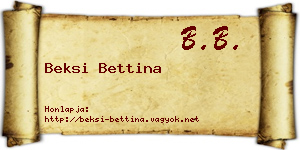 Beksi Bettina névjegykártya